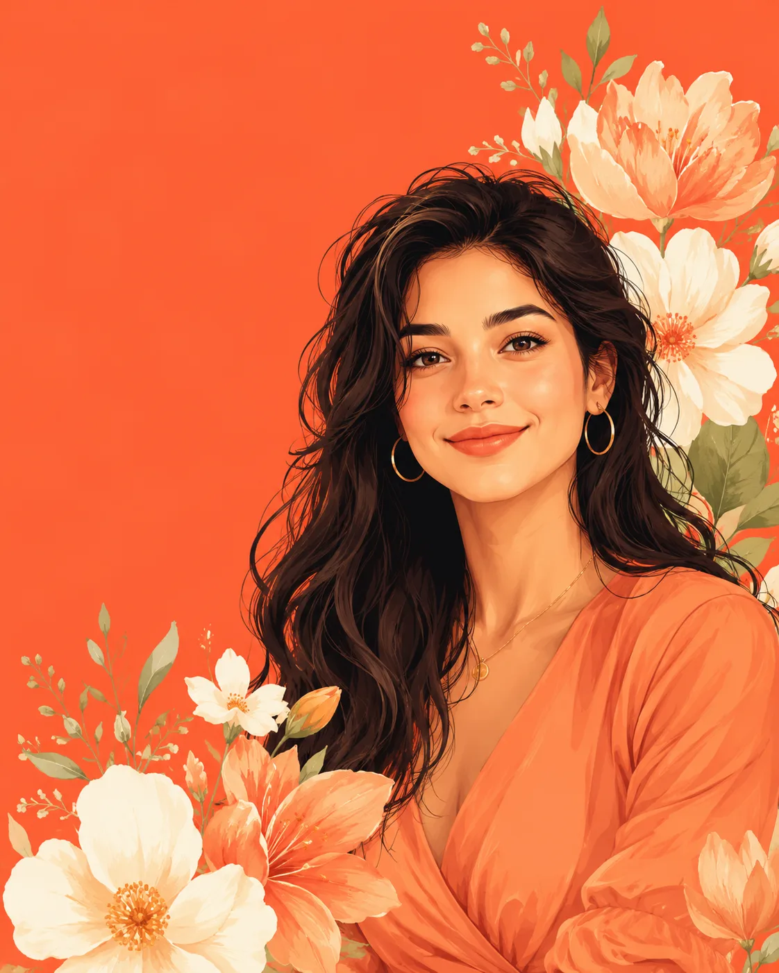 Coral Bloom Portrait Prompt
